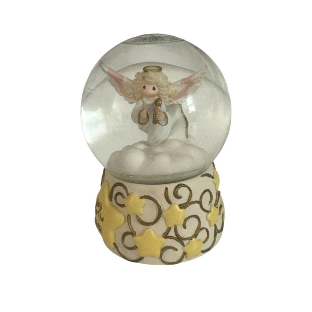 Vintage Precious Moments Porcelain Snow/ Water Globe & Musical Rotating Angel